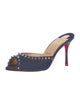 Christian Louboutin Dolly Spike Denim Slides