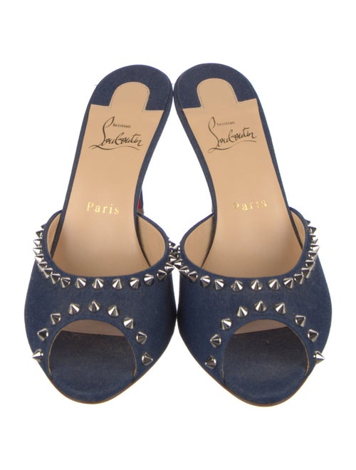Christian Louboutin Dolly Spike Denim Slides