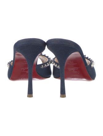 Christian Louboutin Dolly Spike Denim Slides