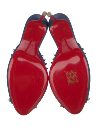 Christian Louboutin Dolly Spike Denim Slides