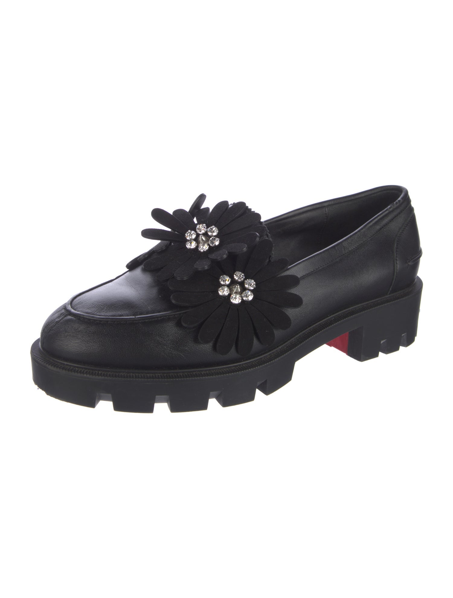 Christian Louboutin Spike Accents Leather Loafers