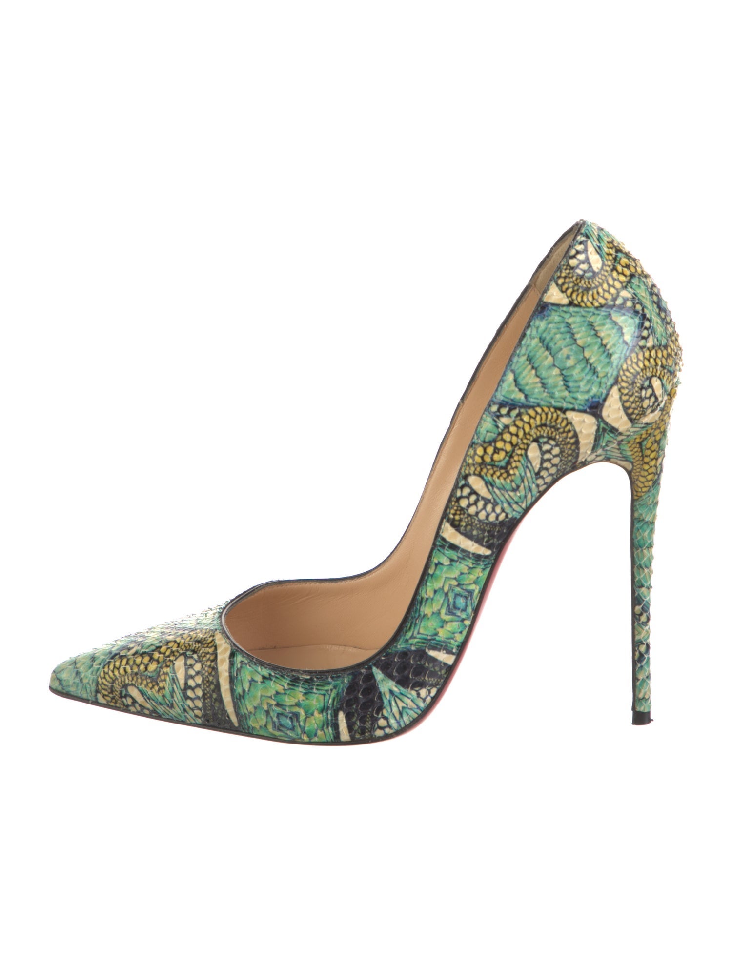 Christian Louboutin So Kate Snakeskin Pumps