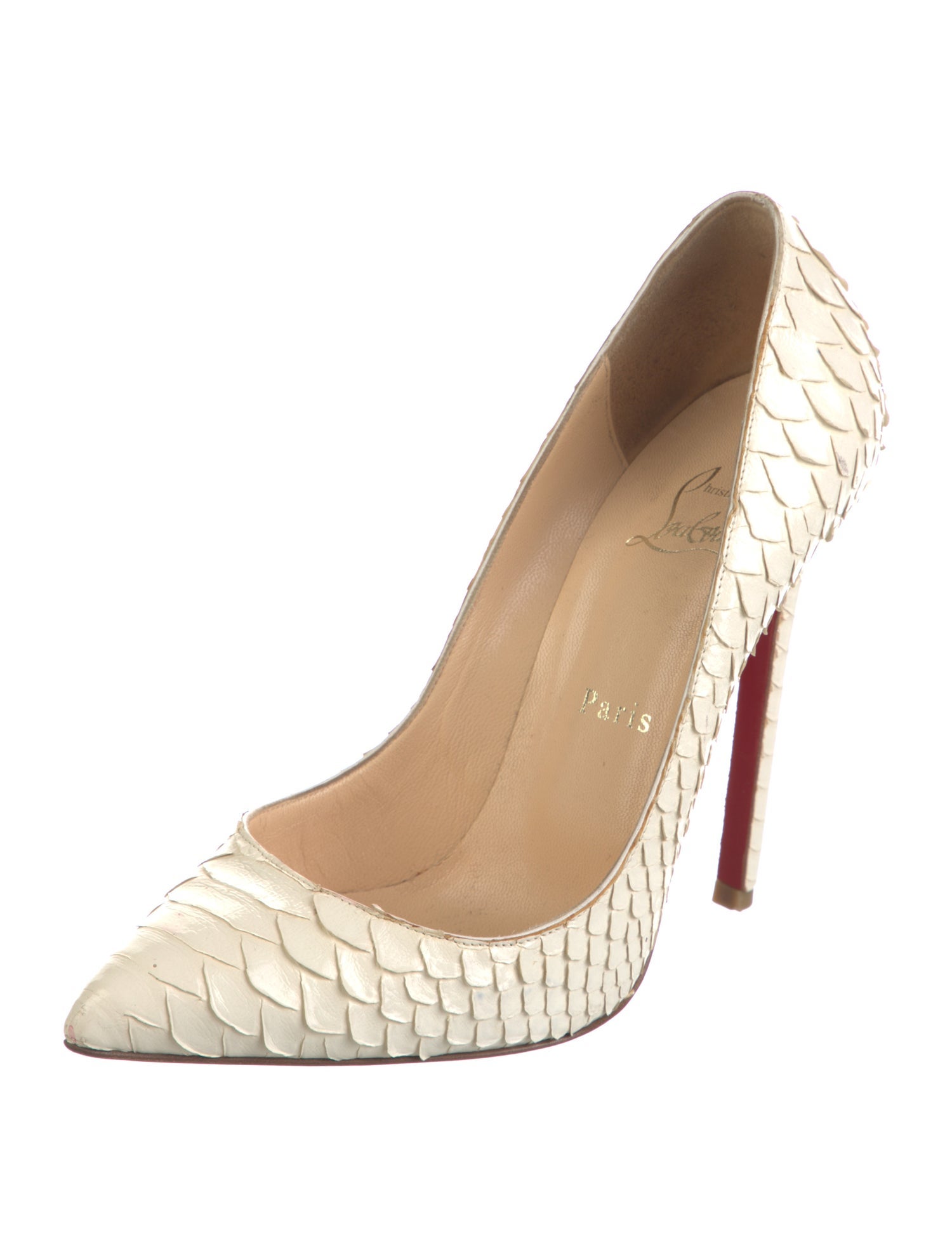 Christian Louboutin So Kate Python Pumps