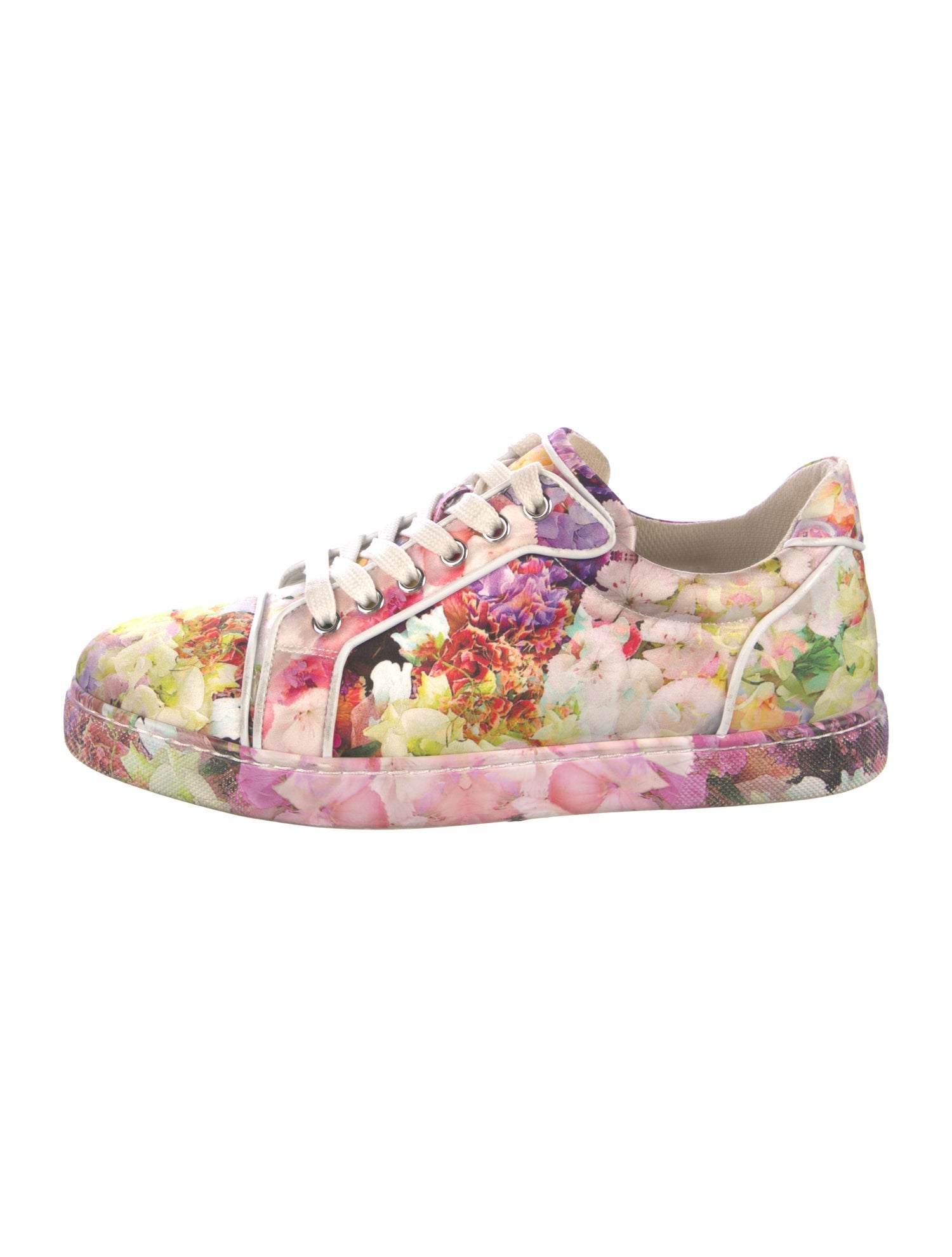 Christian Louboutin Leather Floral Print Sneakers