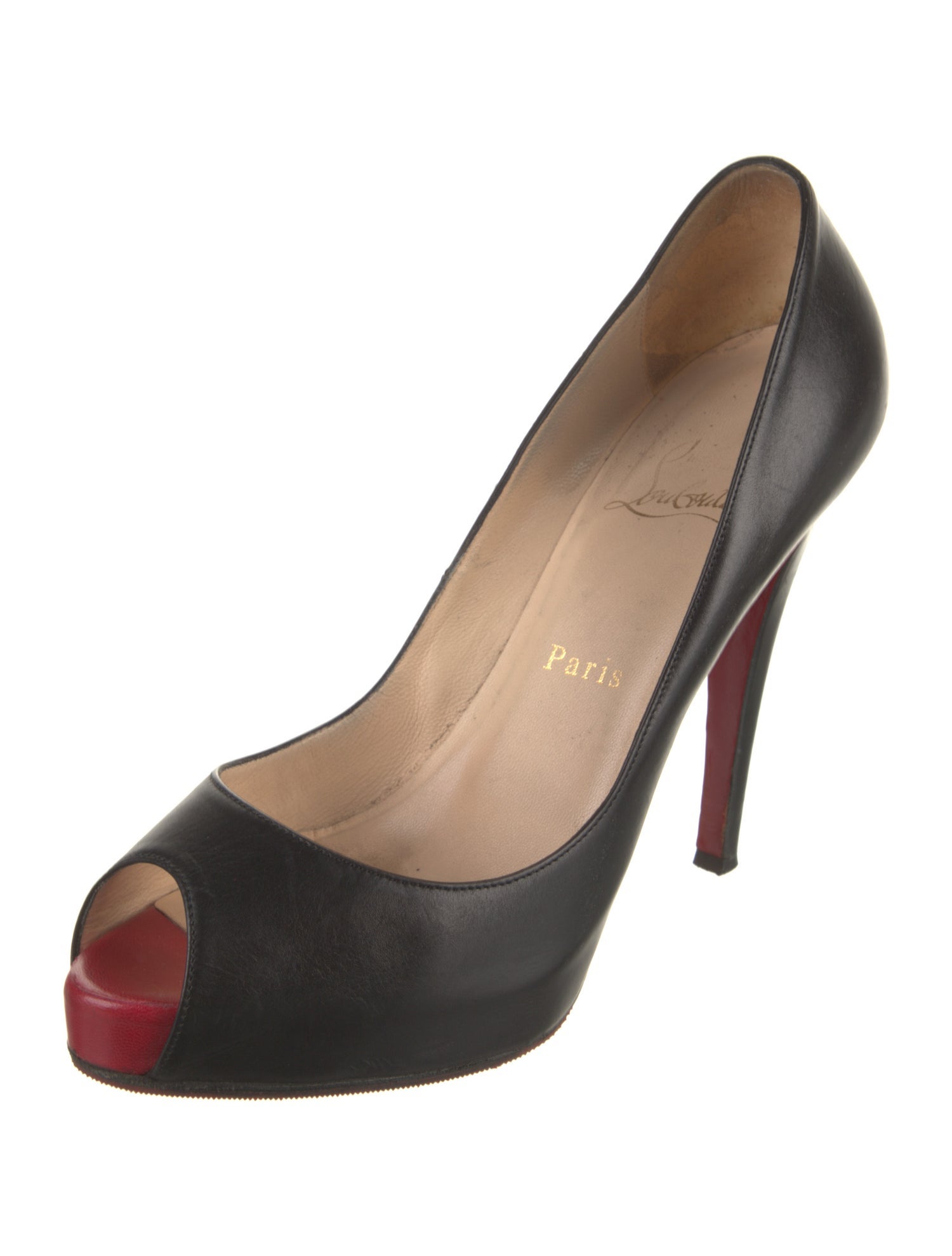 Christian Louboutin Leather Cutout Accent Pumps