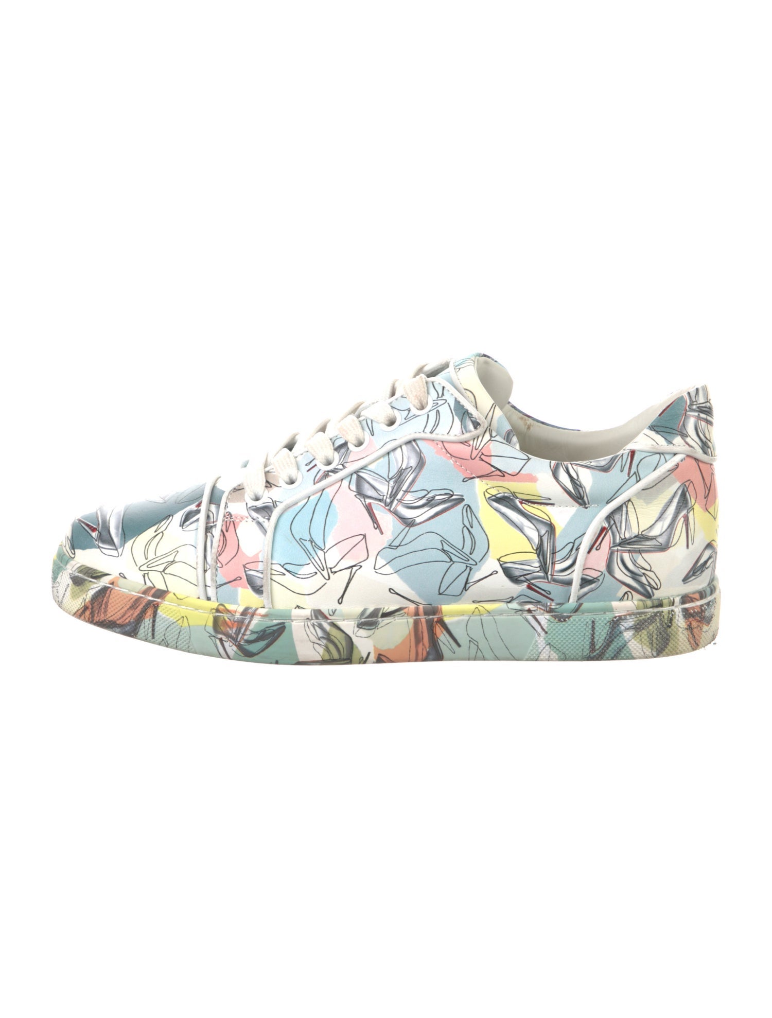 Christian Louboutin Leather Printed Sneakers