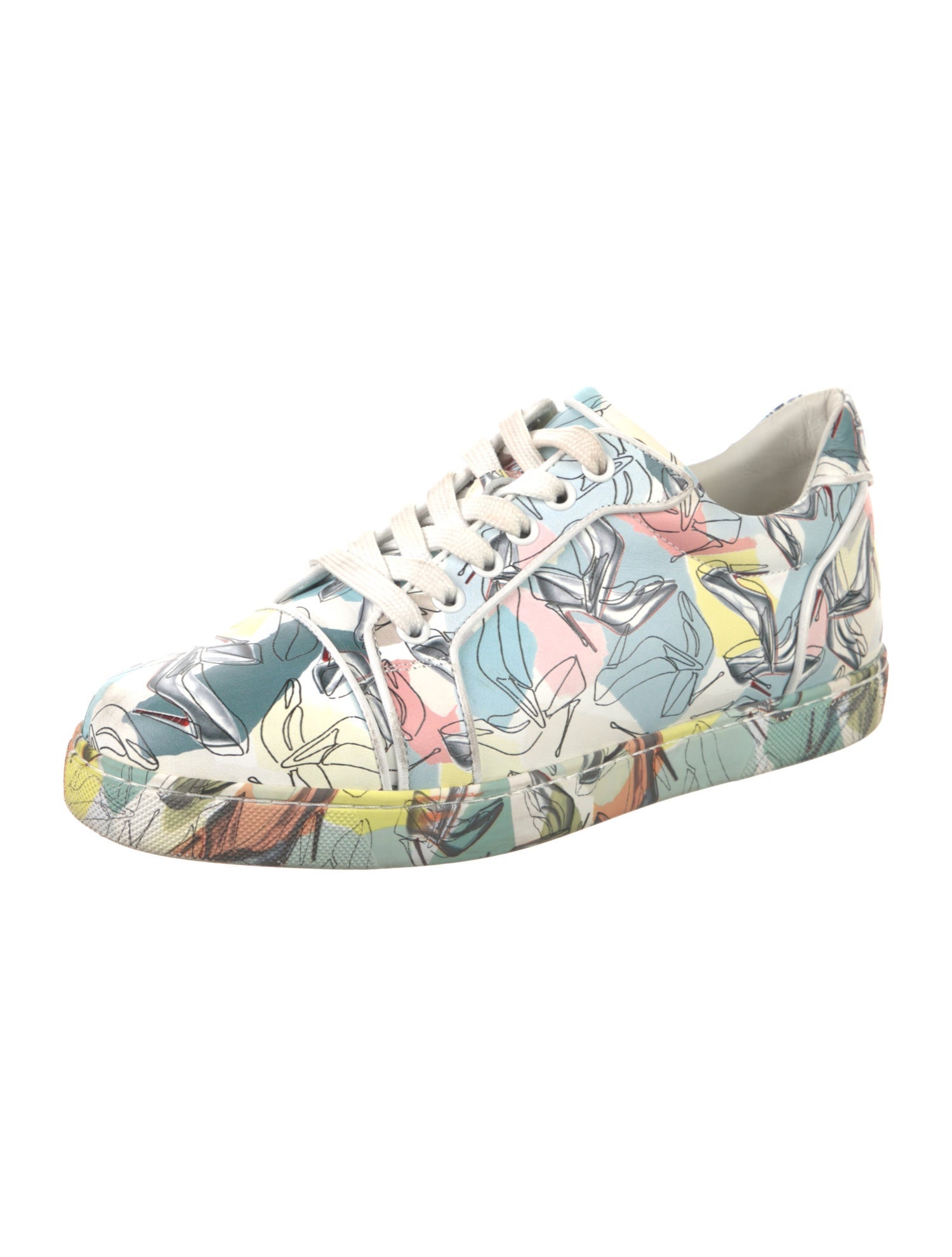Christian Louboutin Leather Printed Sneakers