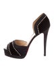 Christian Louboutin Suede Studded Accents D'Orsay Pumps