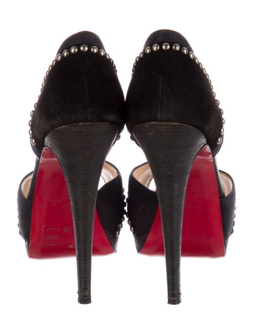 Christian Louboutin Suede Studded Accents D'Orsay Pumps