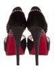 Christian Louboutin Suede Studded Accents D'Orsay Pumps