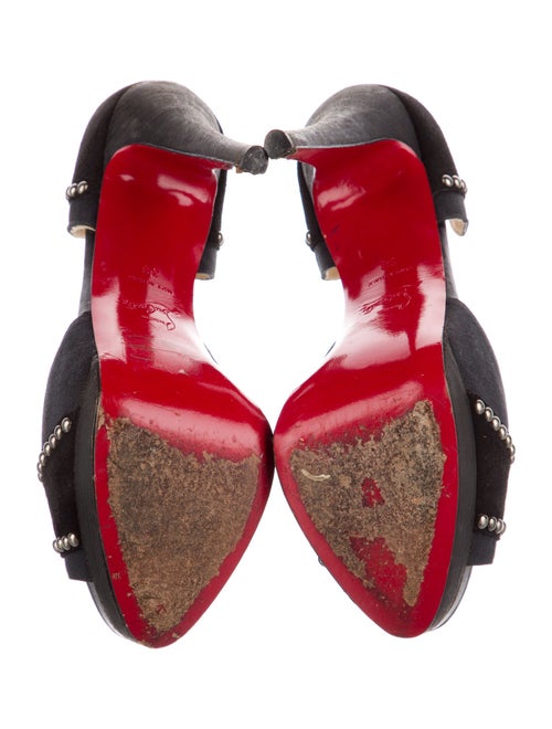 Christian Louboutin Suede Studded Accents D'Orsay Pumps