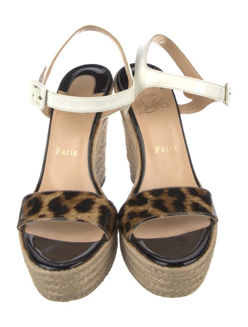 Christian Louboutin Patent Leather Animal Print Espadrilles