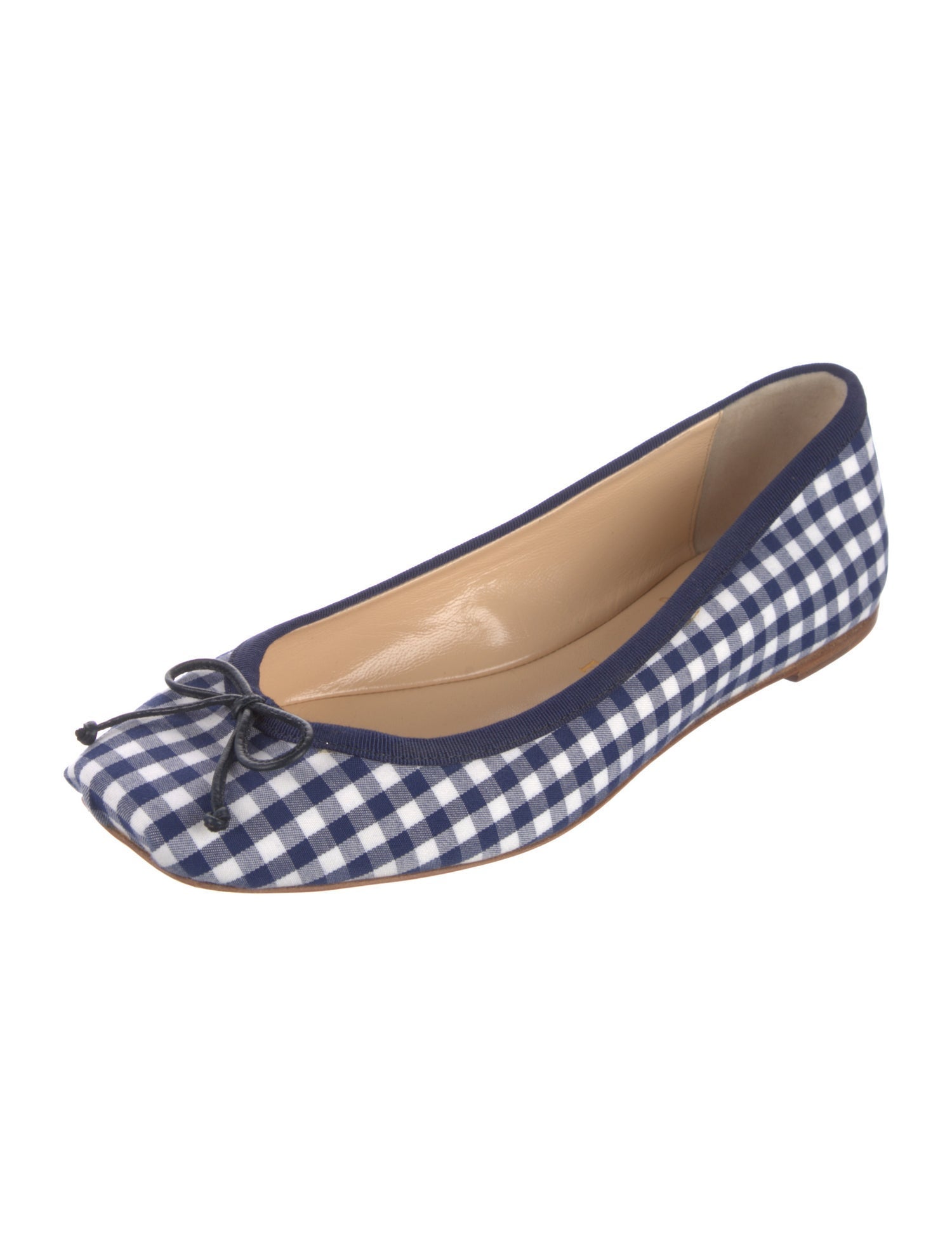 Christian Louboutin Plaid Print Bow Accents Ballet Flats