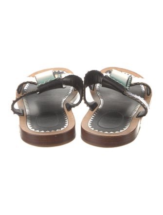 Christian Louboutin Rockstud Accents Leather Slides