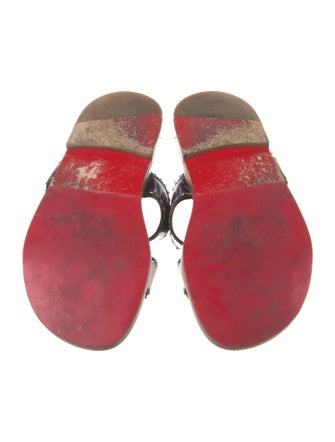 Christian Louboutin Rockstud Accents Leather Slides