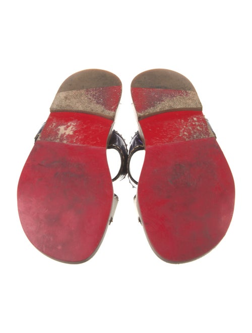 Christian Louboutin Rockstud Accents Leather Slides