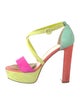 Christian Louboutin Suede Colorblock Pattern Sandals