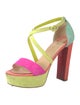 Christian Louboutin Suede Colorblock Pattern Sandals
