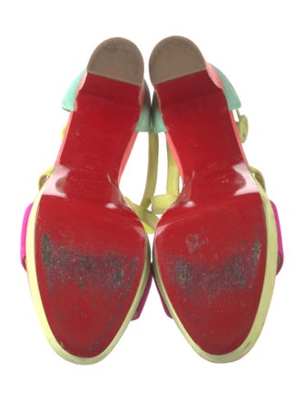 Christian Louboutin Suede Colorblock Pattern Sandals