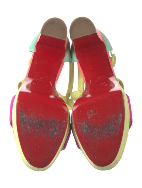 Christian Louboutin Suede Colorblock Pattern Sandals