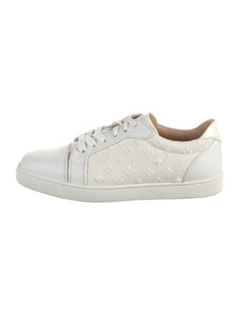 Christian Louboutin Leather Mesh Accents Sneakers