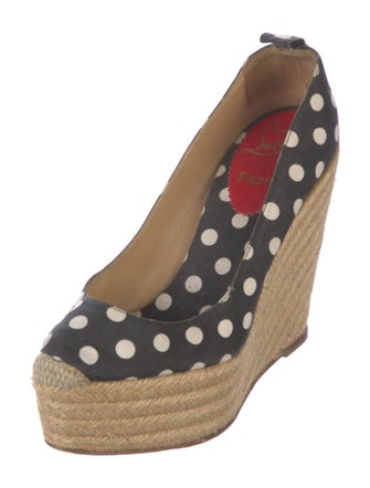 Christian Louboutin Canvas Polka Dot Print Pumps