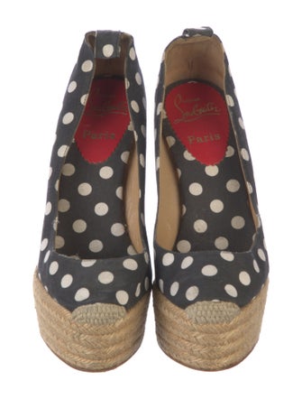 Christian Louboutin Canvas Polka Dot Print Pumps
