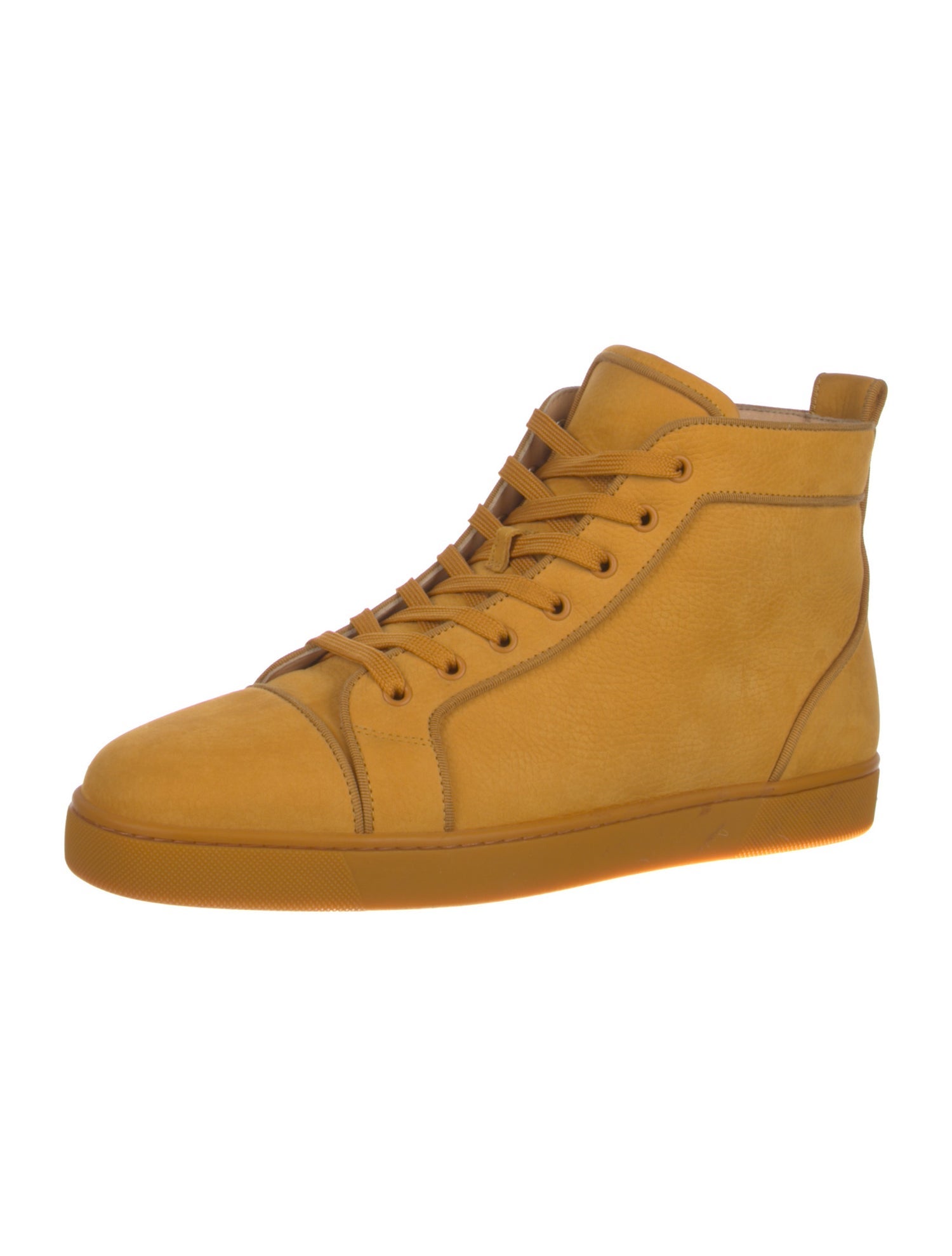 Christian Louboutin Spike Accents Suede Wedge Sneakers