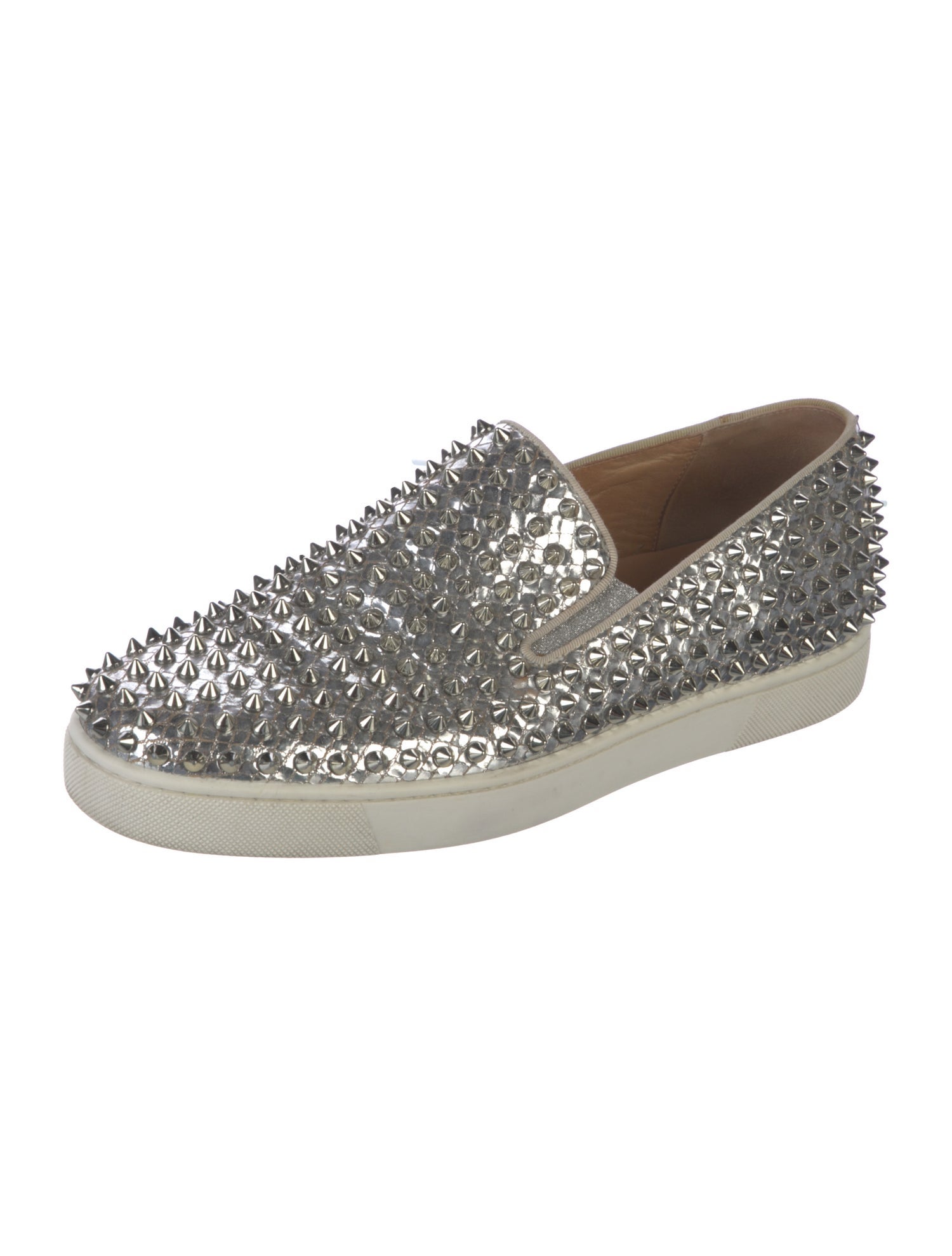 Christian Louboutin Spike Accents Leather Sneakers