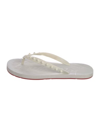 Christian Louboutin Spike Accents Rubber Flip Flops