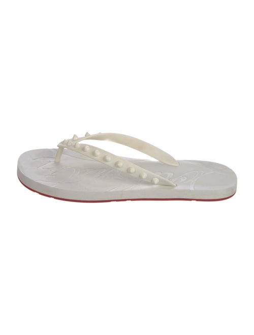 Christian Louboutin Spike Accents Rubber Flip Flops