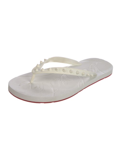 Christian Louboutin Spike Accents Rubber Flip Flops