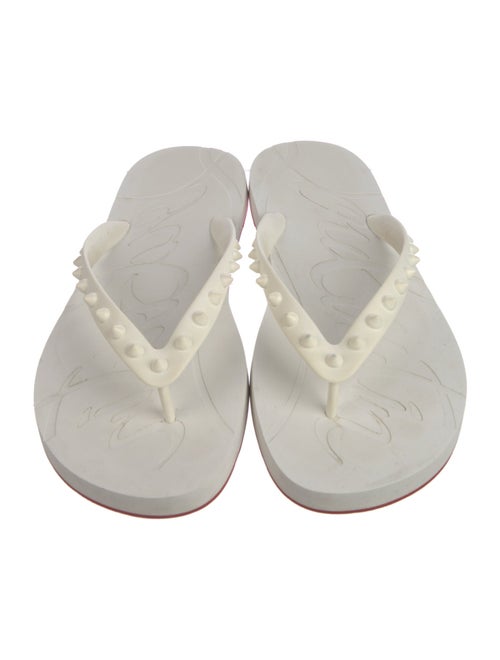 Christian Louboutin Spike Accents Rubber Flip Flops