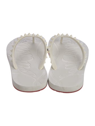 Christian Louboutin Spike Accents Rubber Flip Flops