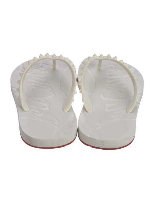 Christian Louboutin Spike Accents Rubber Flip Flops