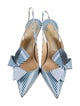 Christian Louboutin Patent Leather Striped Slingback Pumps