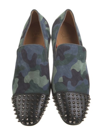 Christian Louboutin Rockstud Spike Suede Loafers