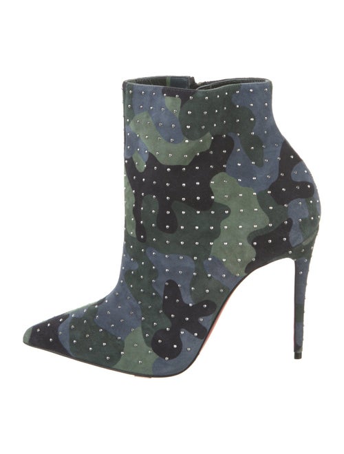 Christian Louboutin Suede Camouflage Print Boots