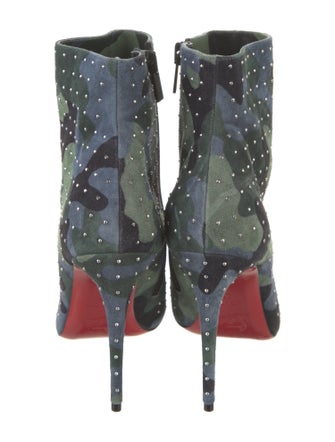 Christian Louboutin Suede Camouflage Print Boots
