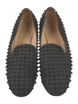 Christian Louboutin Spike Accents Wool Loafers