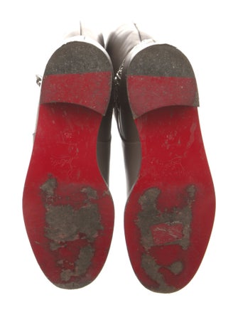 Christian Louboutin Leather Chain-Link Accents Riding Boots