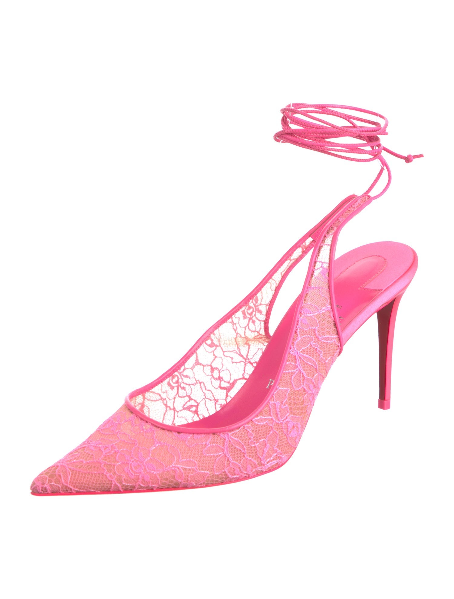Christian Louboutin Lace Lace Pattern Slingback Pumps