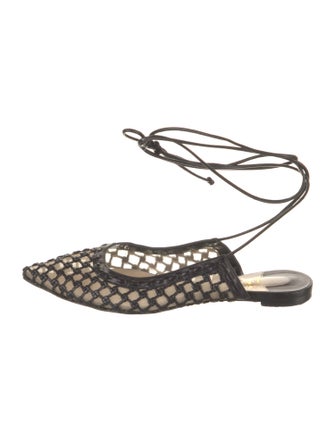 Christian Louboutin Leather Mesh Accents Mules