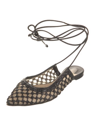 Christian Louboutin Leather Mesh Accents Mules