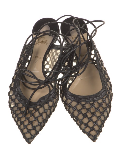 Christian Louboutin Leather Mesh Accents Mules