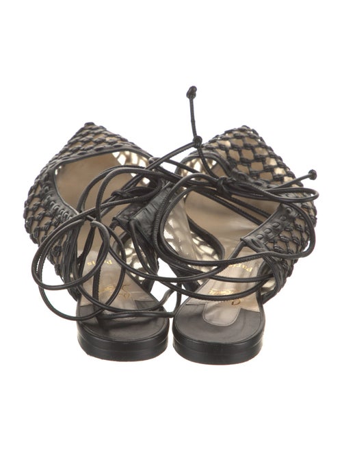 Christian Louboutin Leather Mesh Accents Mules