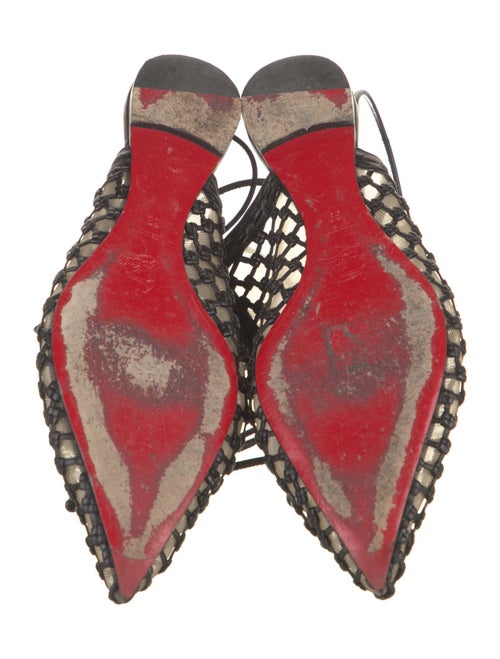 Christian Louboutin Leather Mesh Accents Mules