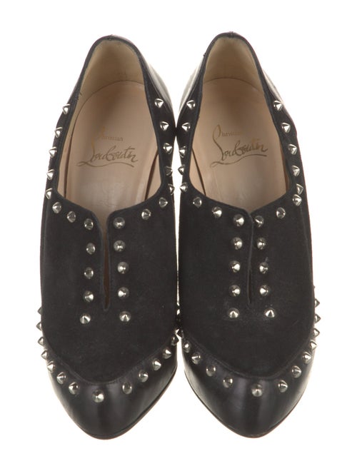 Christian Louboutin Spike Accents Suede Pumps