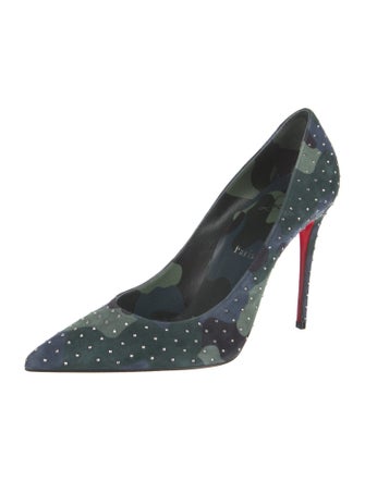 Christian Louboutin Suede Camouflage Print Pumps