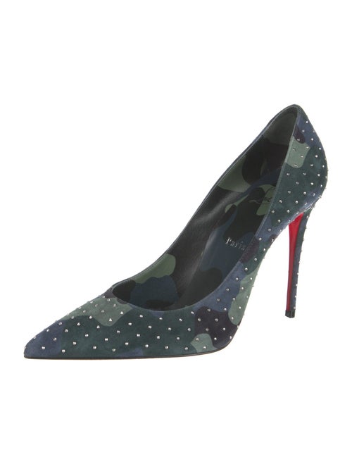 Christian Louboutin Suede Camouflage Print Pumps